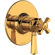 Three Function Thermostatic Valve Trim Only with Single Cross / Lever Handle, Integrated Diverter, and Volume Control - Less Rough In