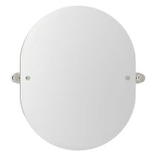 Perrin and Rowe 23" Oval Mirror with Pivoting Mounting Hardware and Beveled Edges