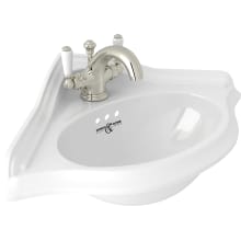 Perrin & Rowe 13-13/16" Corner Wall Mount Bathroom Sink with 1 Faucet Hole and Overflow & U.3635L Lavatory Faucet Kit