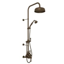 Perrin and Rowe 1.8 GPM Shower System with Thermostatic Valve Trim, Single Function Shower Head with 3 Metal Lever Handles