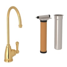 Perrin and Rowe Georgia Era 0.5 GPM Deck Mounted Cold Water Dispenser Faucet with Brass Lever Handle - Includes Filter