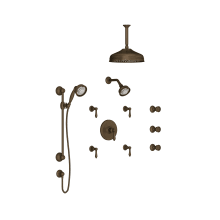 Viaggio Thermostatic Shower System with Shower Head, Hand Shower, and Bodysprays