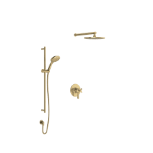 Wellsford Pressure Balanced, Thermostatic Shower System with Shower Head, Hand Shower, and Valve Trim