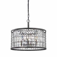 6 Light 1 Tier Drum Chandelier with Crystal Shades from the Yuba Collection