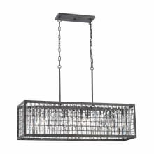 Yuba 37" Wide 4 Light Single Tier Linear Chandelier with Crystal Shades