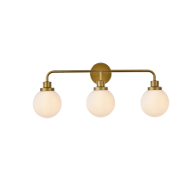 Lian 3 Light 28" Wide Vanity Light with Frosted Glass Shades