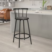 Vintage 21" Wide Crown Back Swivel Bar Stool