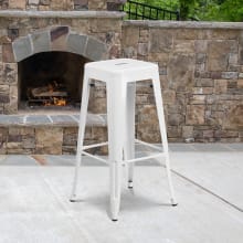 Modern Industrial 30"H X 17"W Square Backless Indoor / Outdoor Bar Stool