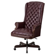 26.5 Inch Wide LeatherSoft Blend Executive Swivel Chair with Arms