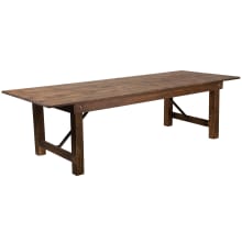 Hercules Foldable Rustic Oversized 9 ft Farmhouse Style Dining Table - Seats 10