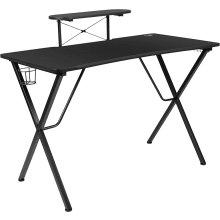 52"W Gaming Desk with Cup Holder, Headphone Hook, and Monitor Stand