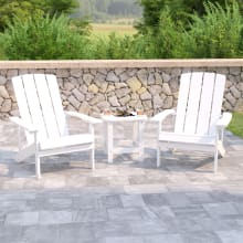 Nantucket All-Weather Poly Adirondack Chair Set with Side Table - Includes (2) Chairs and (1) Side Table