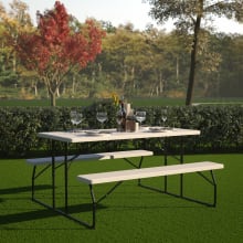 All-In-One Instant 4.5 Foot Folding Picnic Table with Benches