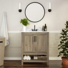 Pinnacle 30" Free Standing Single Basin Vanity Set with Cabinet and Stone Vanity Top