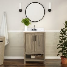 Pinnacle 24" Free Standing Single Basin Vanity Set with Cabinet and Stone Vanity Top