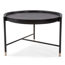 Lucan 28" Wood Top Metal Accent Table