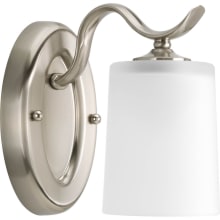 Zoe Bathroom Wall Sconce with Etched Glass Shade - 8" Tall
