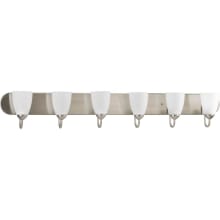 Lily 48" Wide 6 Light Bathroom Vanity Light with Etched Glass Shades