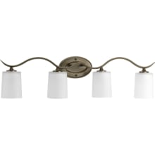 Zoe 31" Wide 4 Light Bathroom Vanity Light with Etched Glass Shades