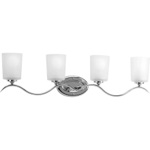 Zoe 31" Wide 4 Light Bathroom Vanity Light with Etched Glass Shades