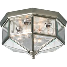 Evelyn 11" Wide 3 Light Flush Mount Outdoor Ceiling Fixture
