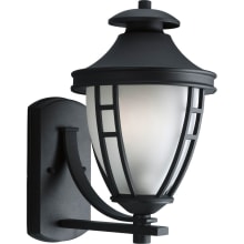 Layla 15" Tall Outdoor Wall Sconce with Etched Glass Enclosure
