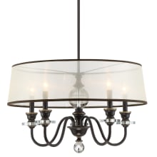 Livingston 5 Light 25" Wide Single Tier Candle Style Chandelier with Crystal Accents