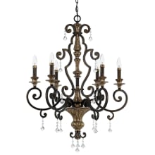 Catron 6 Light 28" Wide Candle Style Chandelier with Crystal Accents