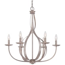York 6 Light 27" Wide Candle Style Chandelier