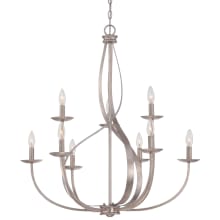 York 9 Light 2 Tier 30" Wide Candle Style Chandelier
