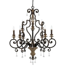 Catron 9 Light 2 Tier 32" Wide Candle Style Chandelier with Crystal Accents