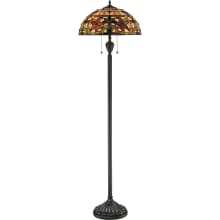 Gilliam 2 Light 62" Tall Floor Lamp with Tiffany Glass Shade