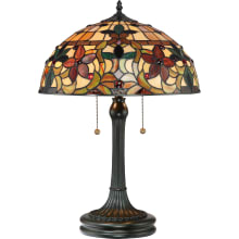 Gilliam 2 Light 23" Tall Table Lamp with Tiffany Glass Shade