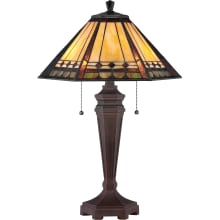 Doniphan 2 Light 24" Tall Table Lamp with Tiffany Glass Shade