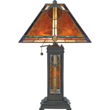 Hardin 2 Light 24" Tall Table Lamp with Mica And Tiffany Shade