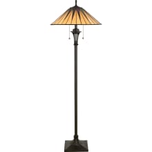 Creek 2 Light 62" Tall Floor Lamp with Tiffany Glass Shade