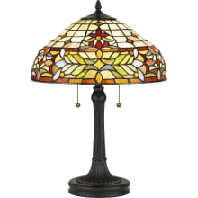 Haywood 2 Light 23" Tall Tiffany Table Lamp