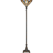 Titus 1 Light 71" Tall Torchiere Floor Lamp with Tiffany Glass Shade