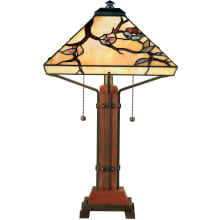 Tiffany 2 Light 24" Tall Table Lamp with Tiffany Glass Shade