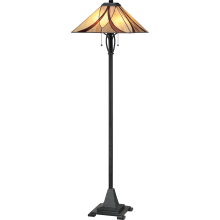 Terrell 2 Light 60" Tall Floor Lamp with Tiffany Glass Shade
