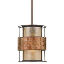 Jennings 6" Wide Single Light Mini Pendant with Oyster Mica And Mosaic Tile Shade