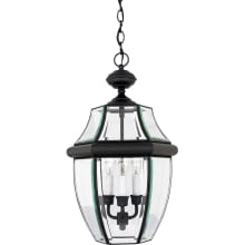 Gaines 3 Light 13" Wide Outdoor Pendant Lantern with Clear Glass