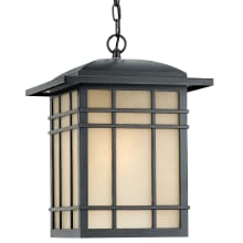 Hickory 1 Light 13" Wide Outdoor Pendant Lantern with Opaque Linen Glass
