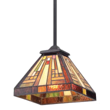 Warrick 1 Light Mini Pendant with Tiffany Stained Glass