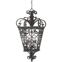 Labette 4 Light 19" Wide Outdoor Foyer Pendant with Metal Lantern Shade