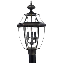 Gaines 3 Light 23" Tall Post Lantern with Clear Glass