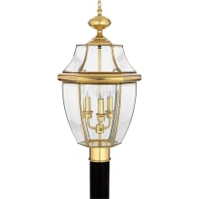 Gaines 3 Light 23" Tall Post Lantern with Clear Glass