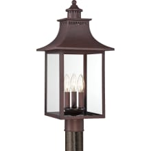 Coffey 3 Light 22" High Outdoor Post Light with Clear Glass Shade