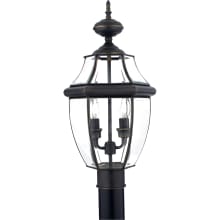 Gaines 2 Light 21" Tall Post Lantern with Clear Glass