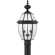 Gaines 2 Light 21" Tall Post Lantern with Clear Glass